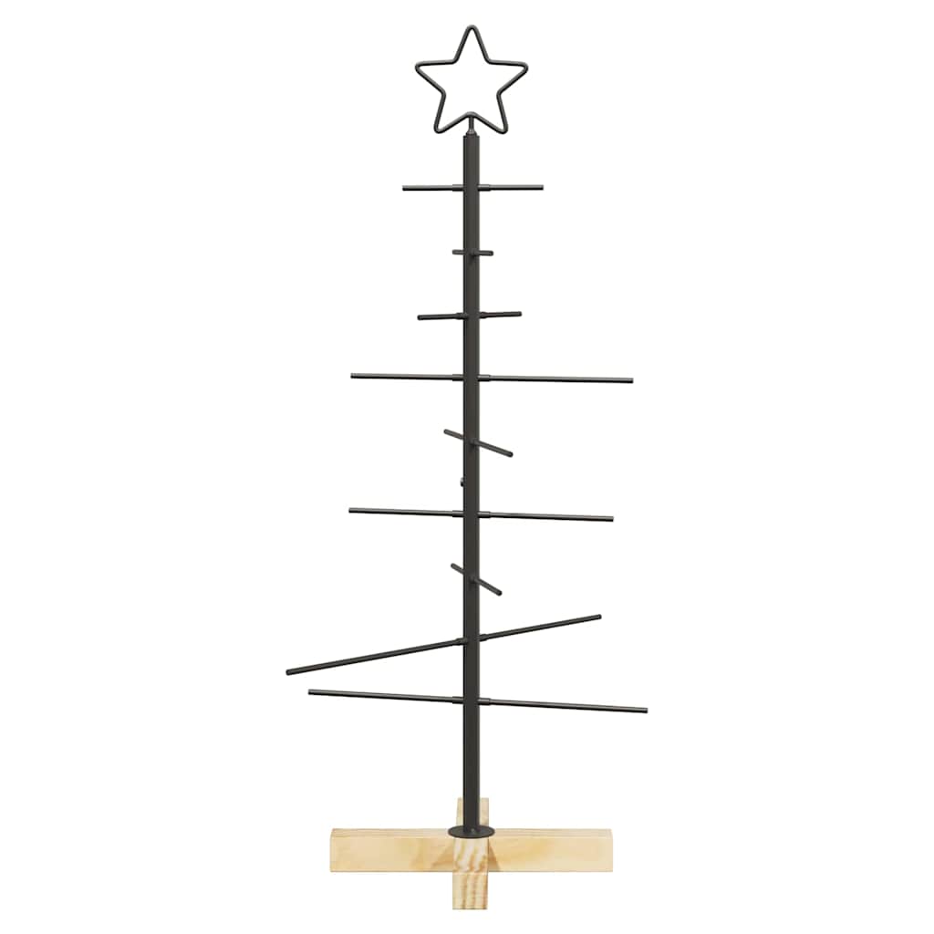 Metal Christmas Tree with Stand Black 89 cm Powder-coated steel