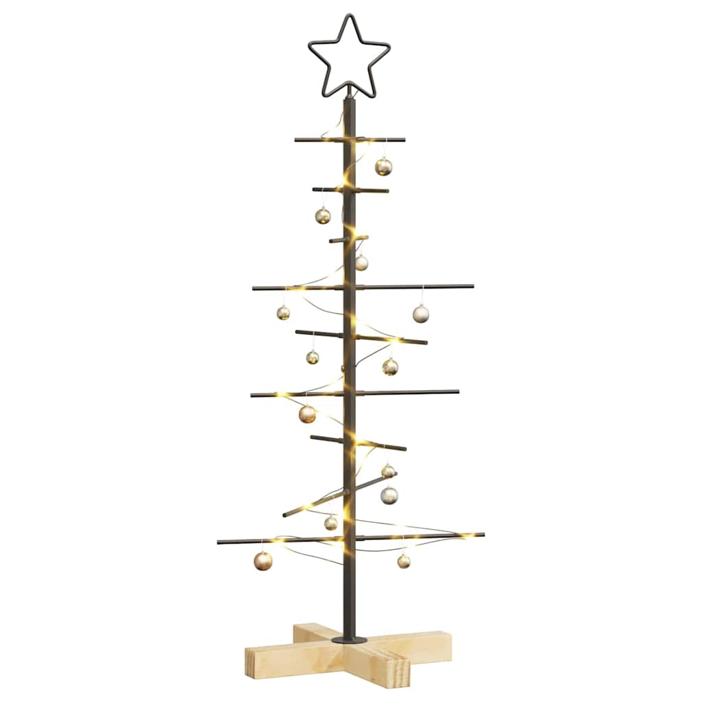 Metal Christmas Tree with Stand Black 89 cm Powder-coated steel