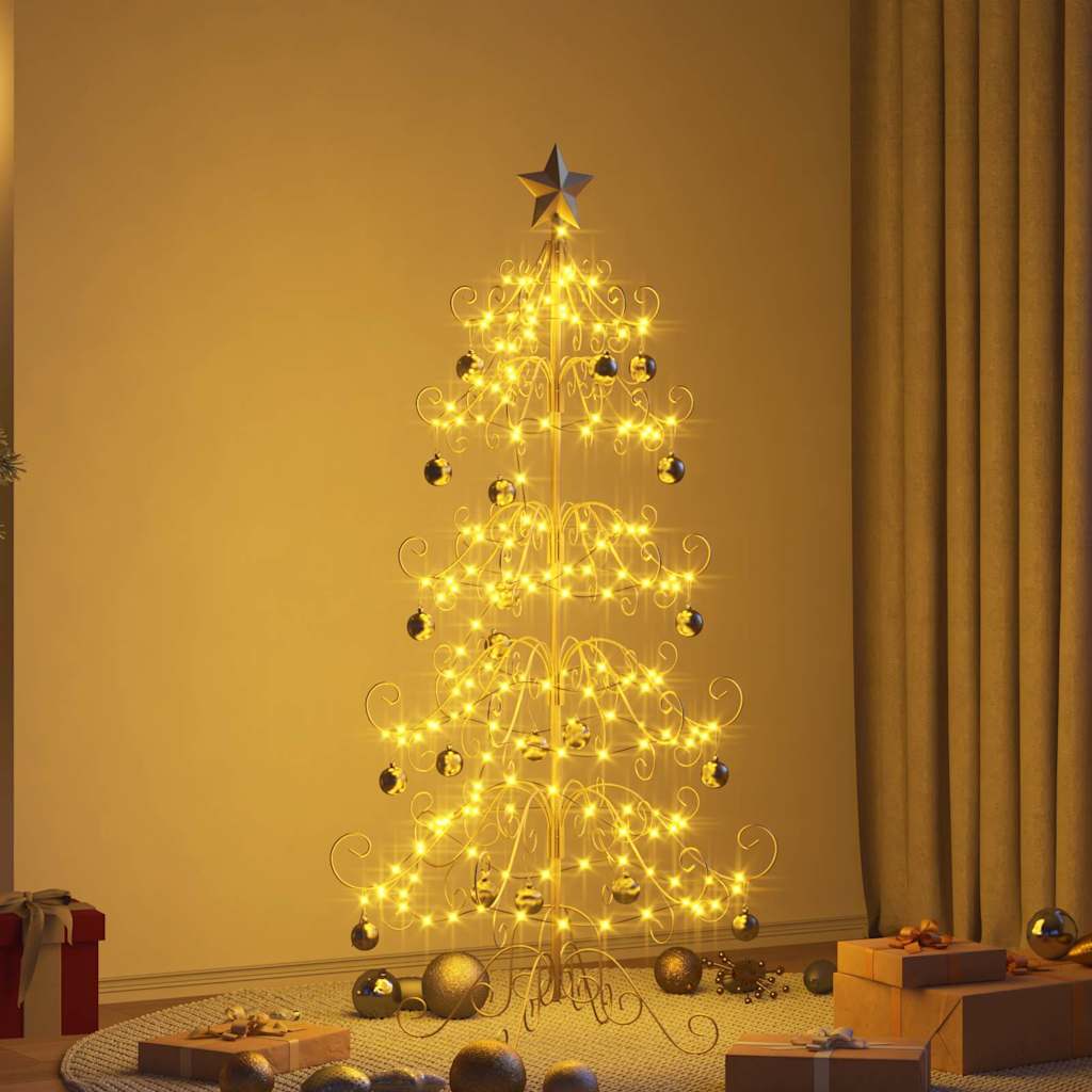 Metal Christmas Tree with Stand Gold 150 cm Powder-coated Steel