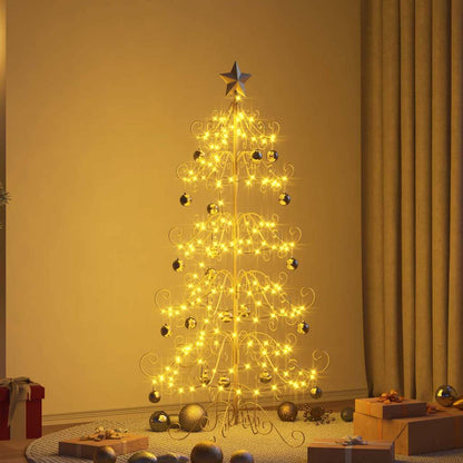 Metal Christmas Tree with Stand Gold 150 cm Powder-coated Steel