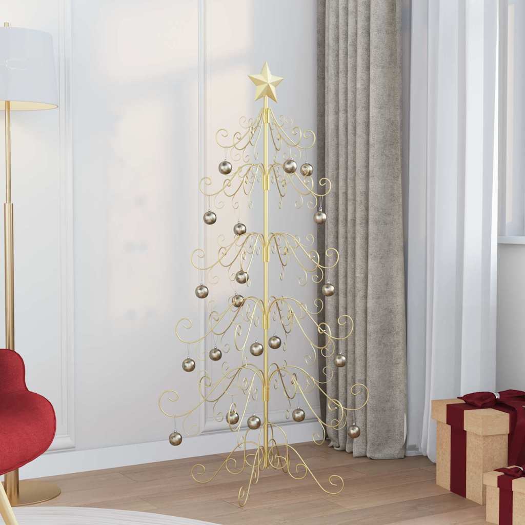 Metal Christmas Tree with Stand Gold 150 cm Powder-coated Steel