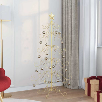 Metal Christmas Tree with Stand Gold 150 cm Powder-coated Steel