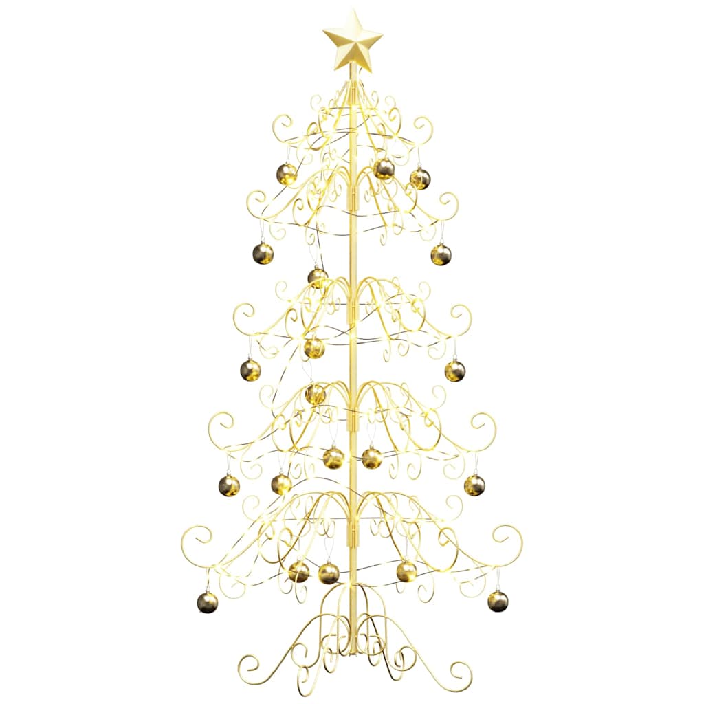 Metal Christmas Tree with Stand Gold 150 cm Powder-coated Steel