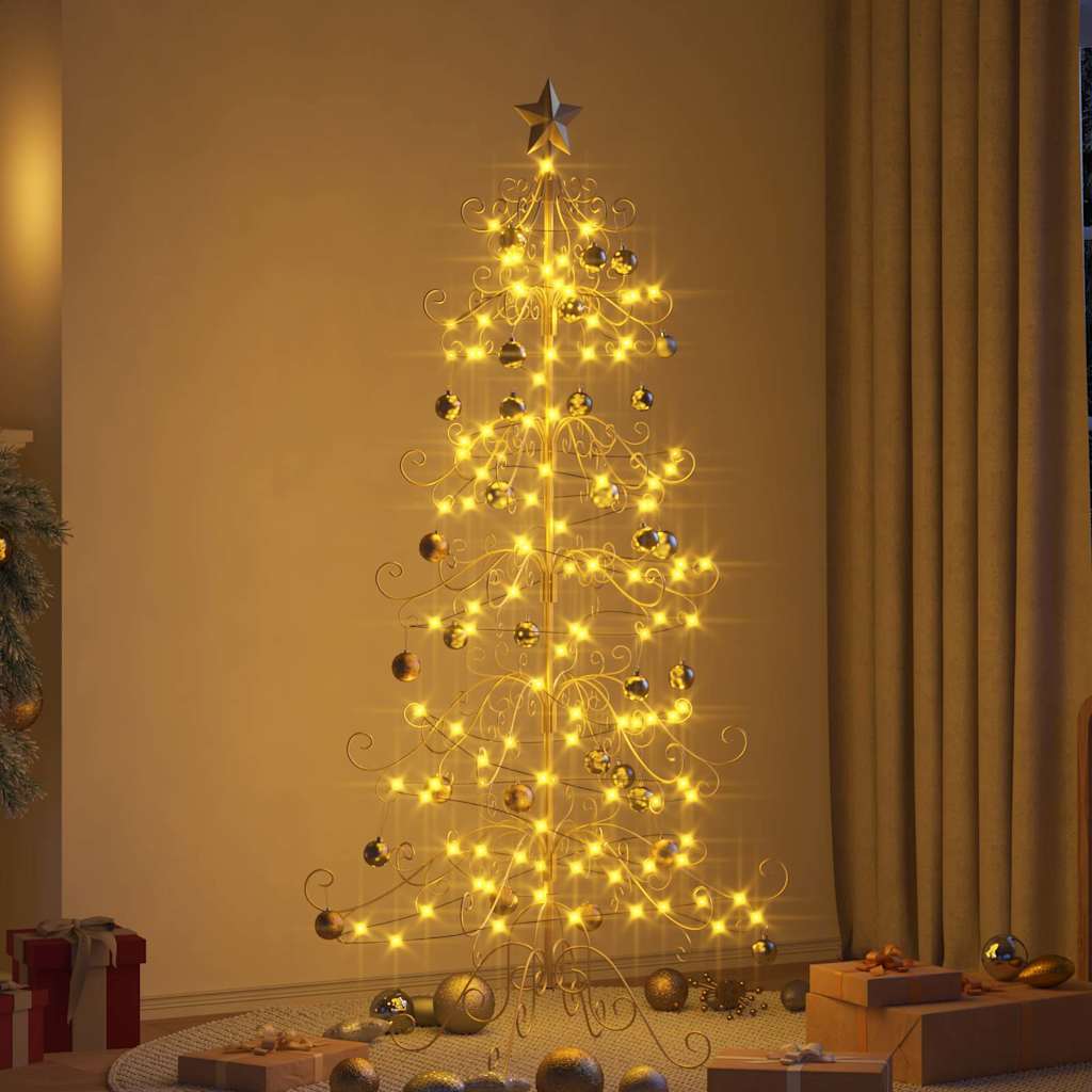 Metal Christmas Tree with Stand Gold 180 cm Powder-coated Steel