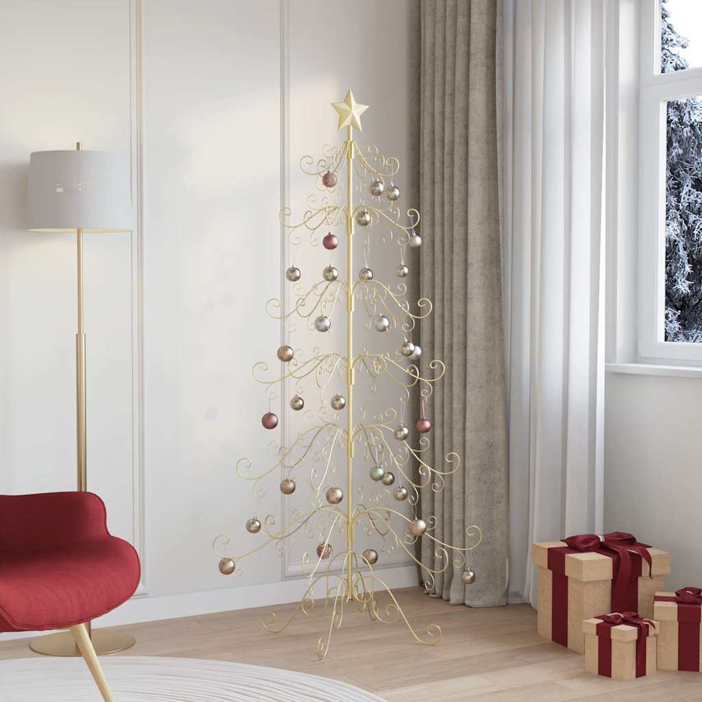 Metal Christmas Tree with Stand Gold 180 cm Powder-coated Steel