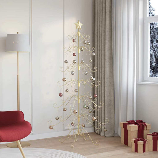 Metal Christmas Tree with Stand Gold 180 cm Powder-coated Steel