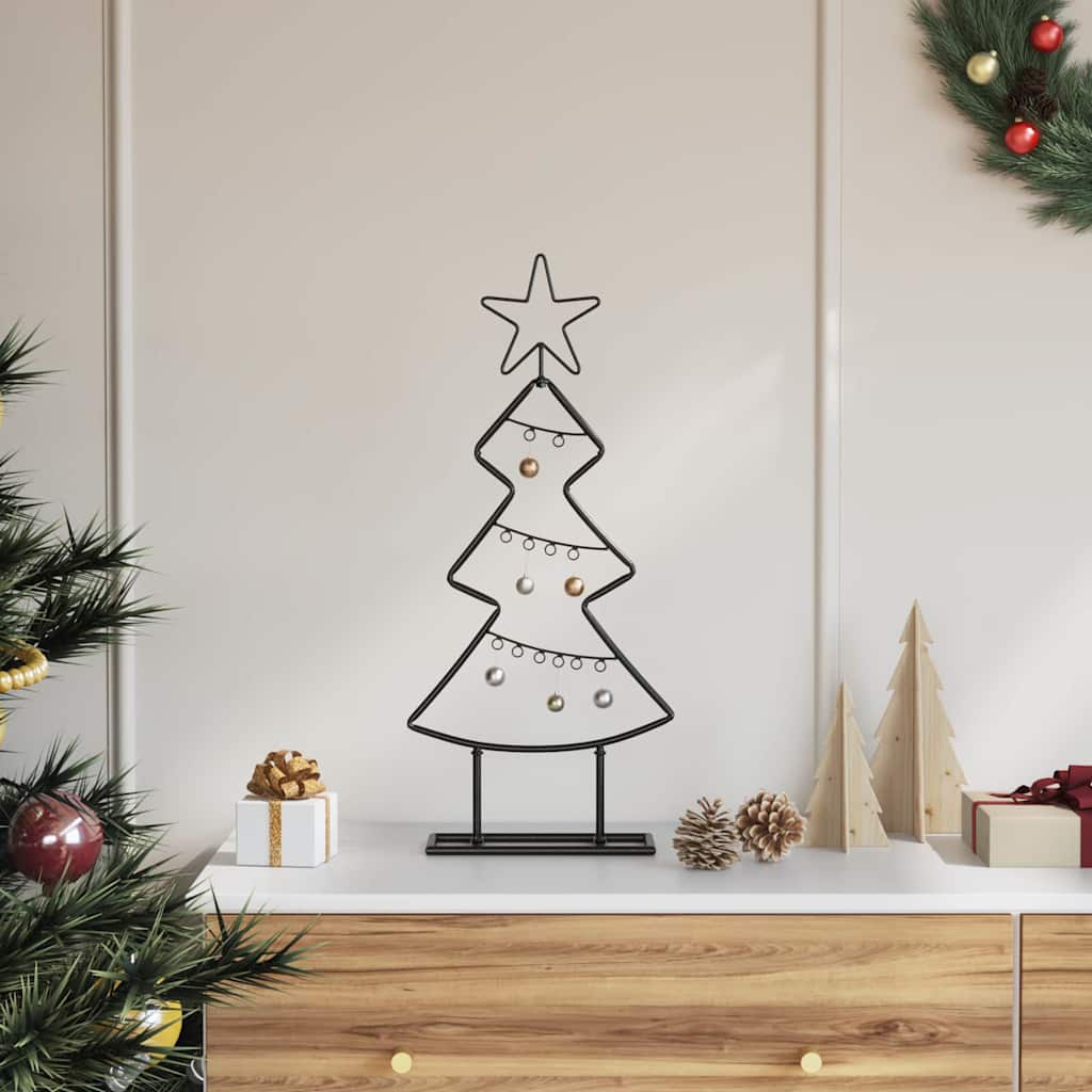 Metal Christmas Tree with Stand Black 60 cm Steel