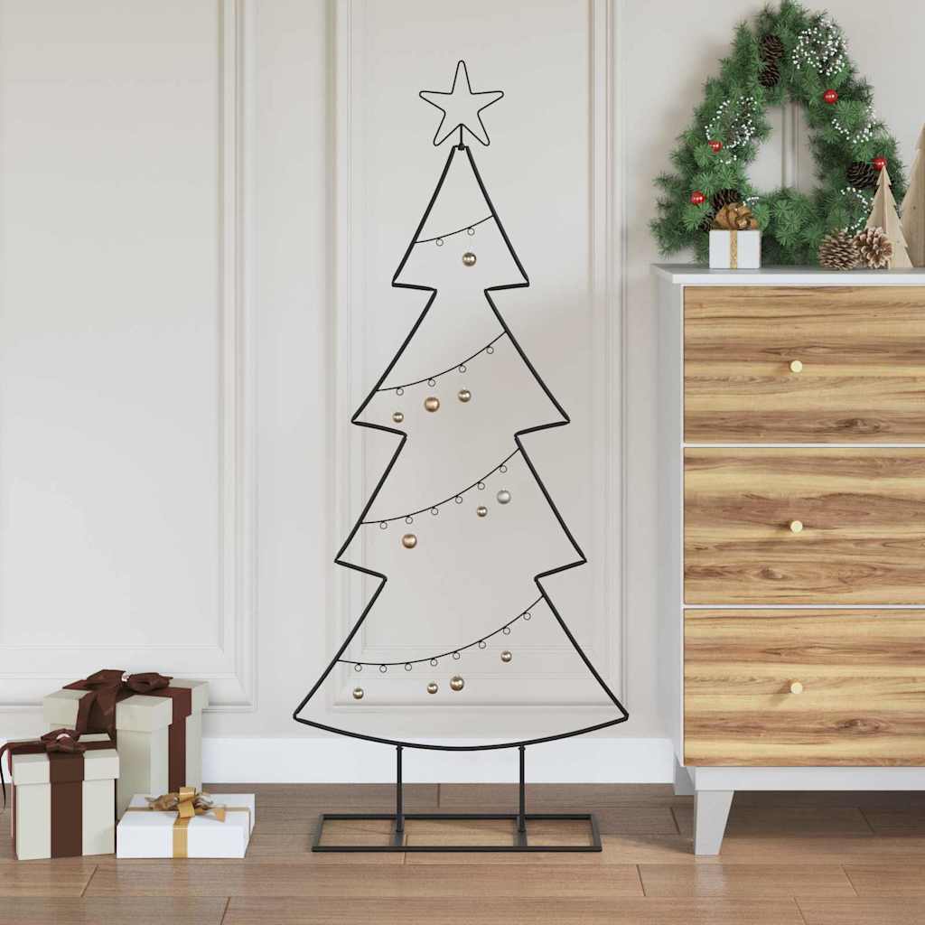 Metal Christmas Tree with Stand Black 125 cm Steel