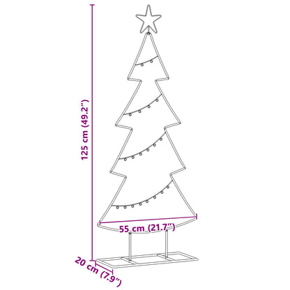 Metal Christmas Tree with Stand Black 125 cm Steel