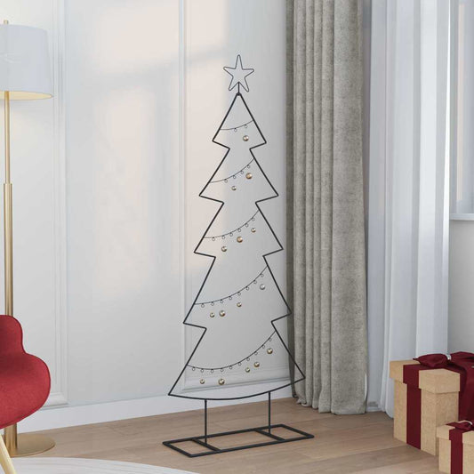 Metal Christmas Tree with Stand Black 150 cm Steel