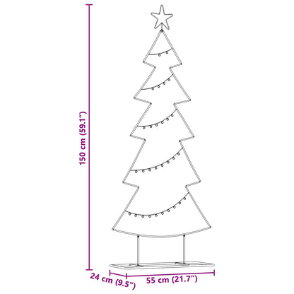 Metal Christmas Tree with Stand Black 150 cm Steel