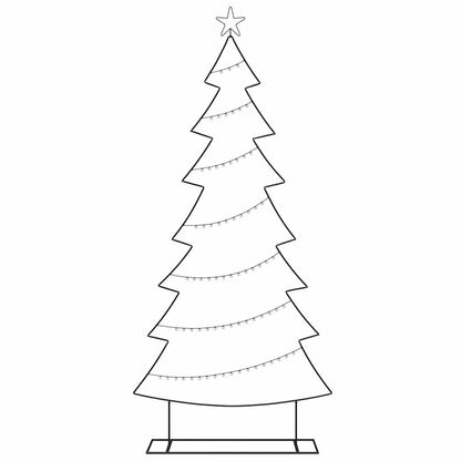 Metal Christmas Tree with Stand Black 210 cm Steel