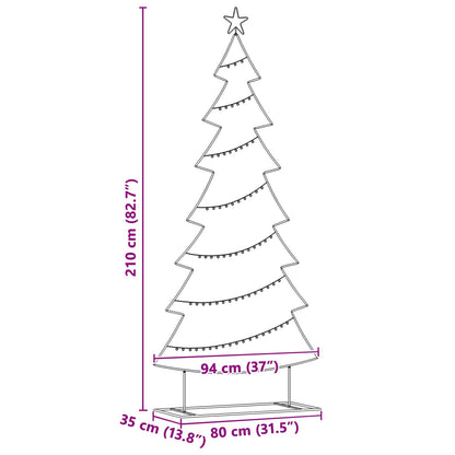 Metal Christmas Tree with Stand Black 210 cm Steel