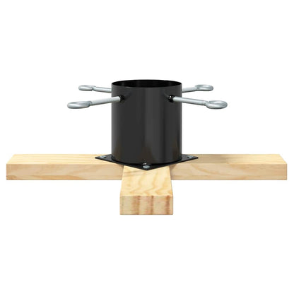 Christmas Tree Stand 1.73 Black 50 x 50 x 16 cm Solid Pine Wood