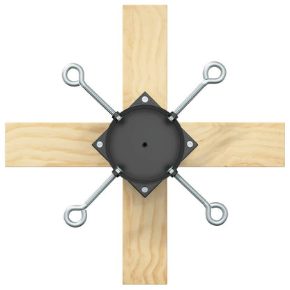 Christmas Tree Stand 1.73 Black 50 x 50 x 16 cm Solid Pine Wood