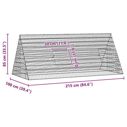 Chicken Cage Silver 215 x 100 x 85 cm Galvanised Steel