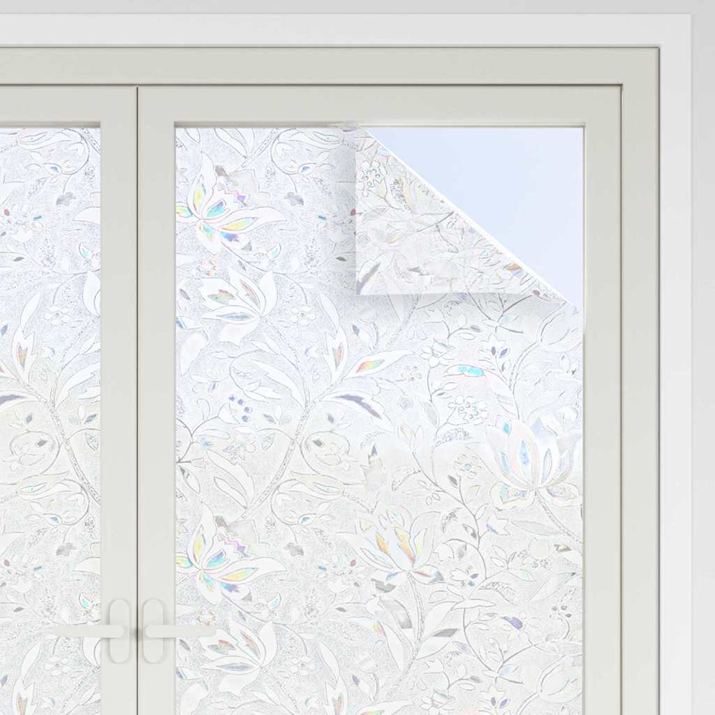 Static Window Film Flowers Pattern 90 x 500 cm PVC