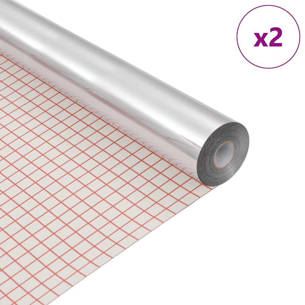 Self-adhesive Mirror Film 90 x 200 cm 2 pcs Silver PET