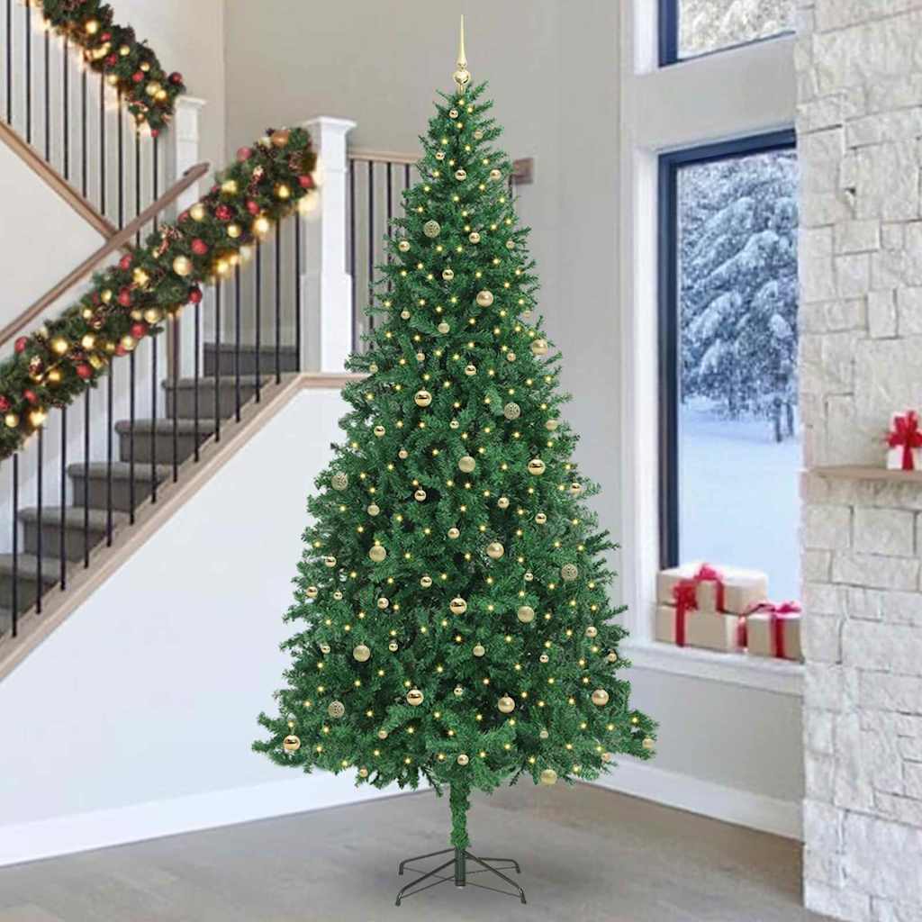 Artificial Christmas Tree with 300 LEDs with Stand Green 300 cm