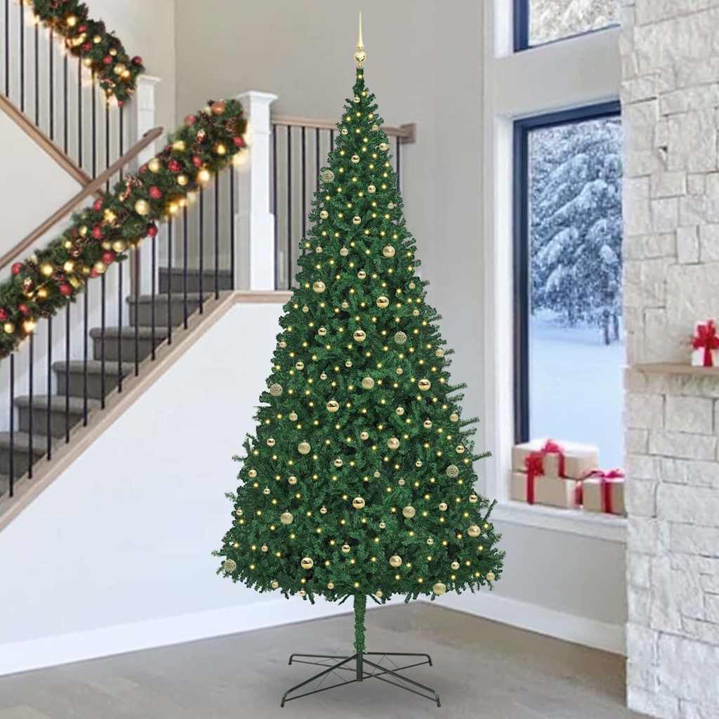 Christmas Tree with Decorative String Lights Green 400 cm PVC