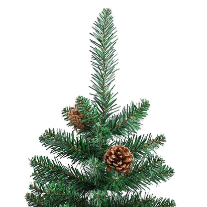 Slim Christmas Tree Green 150 cm PVC and Solid Pine wood