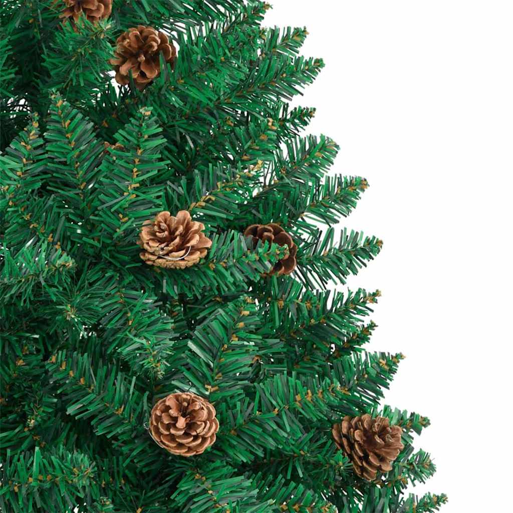 Slim Christmas Tree Green 180 cm PVC and Solid Pine wood