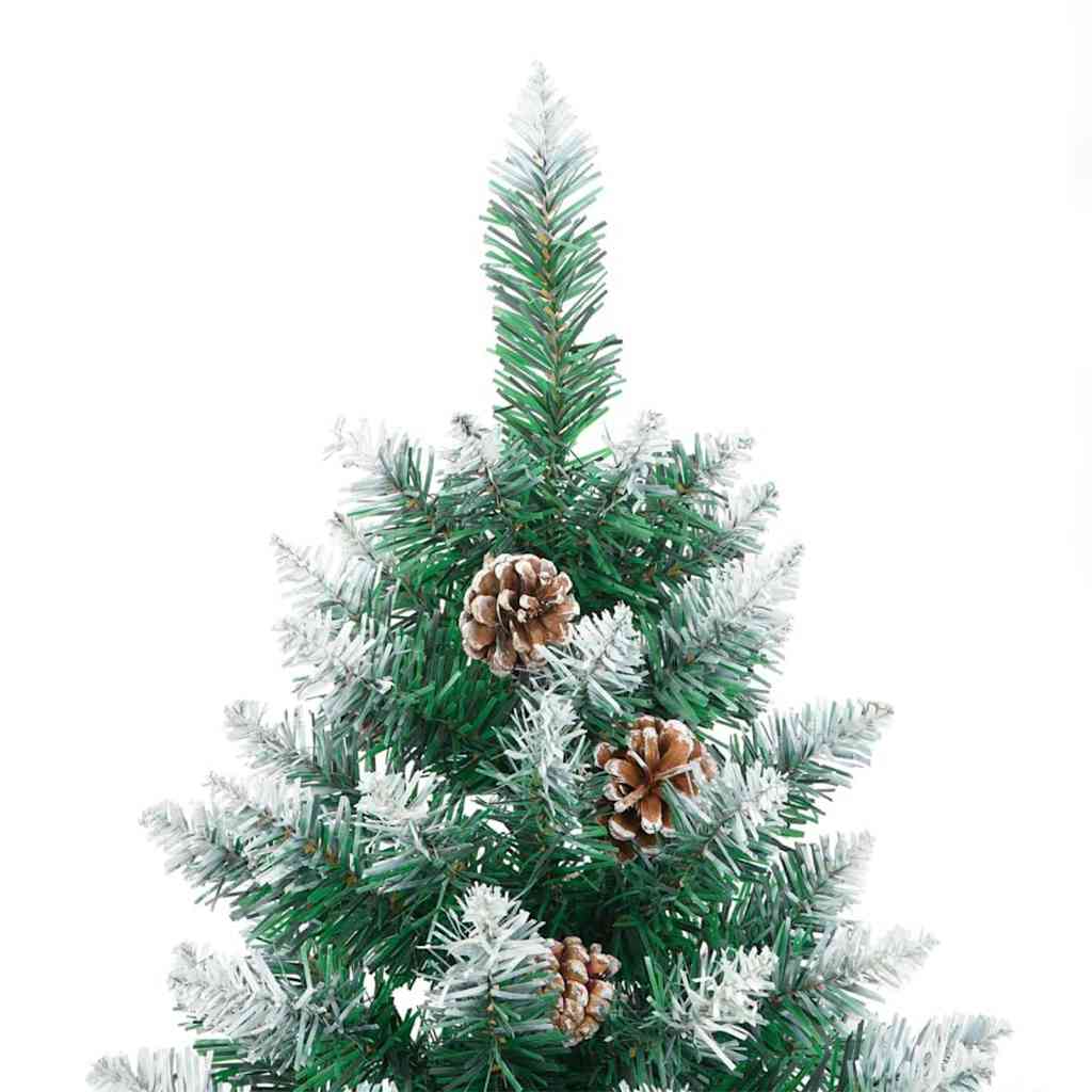 Slim Christmas Tree Green 180 cm PVC and Solid Pine wood