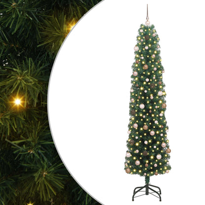 Artificial Christmas Tree with 300 LEDs with Stand Green 240 cm