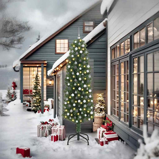 Artificial Christmas Tree with 300 LEDs with Stand Green 240 cm