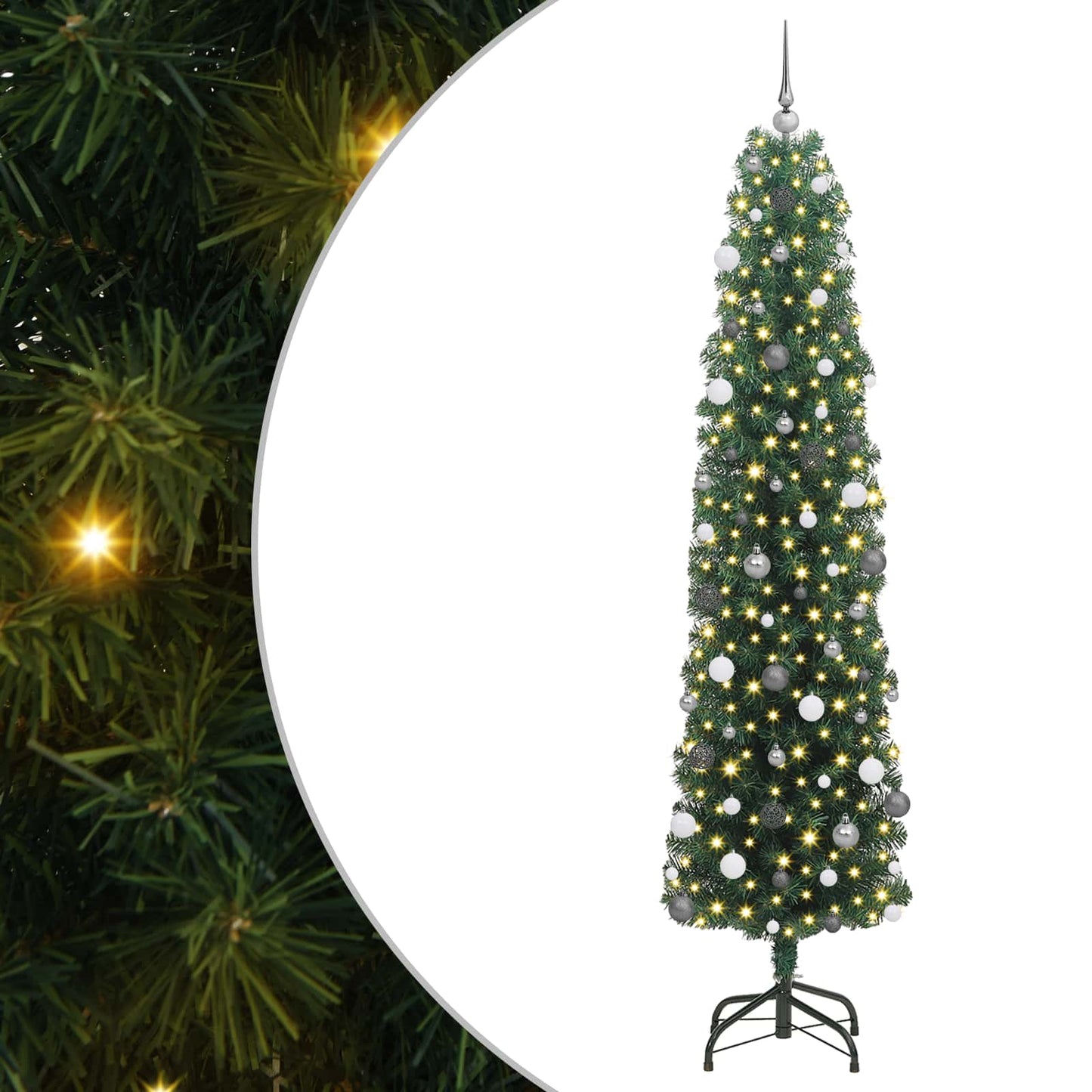Artificial Christmas Tree with 300 LEDs with Stand Green 240 cm