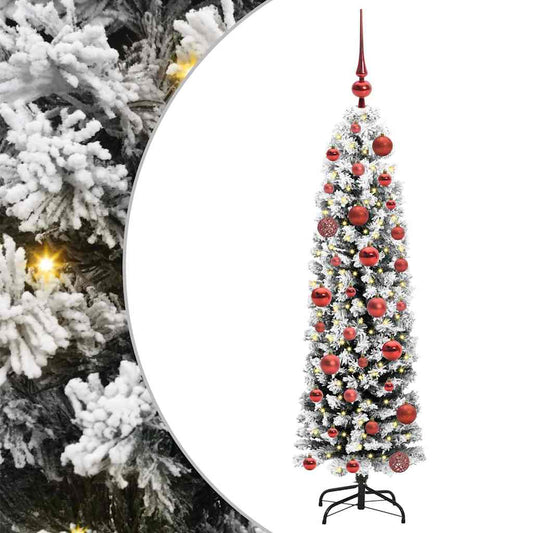 Artificial Christmas Tree with LED Light Green and white 120 cm
