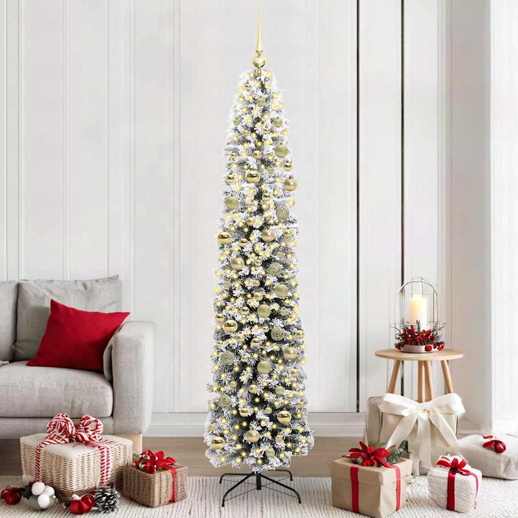 Artificial Christmas Tree Green and White 210 cm