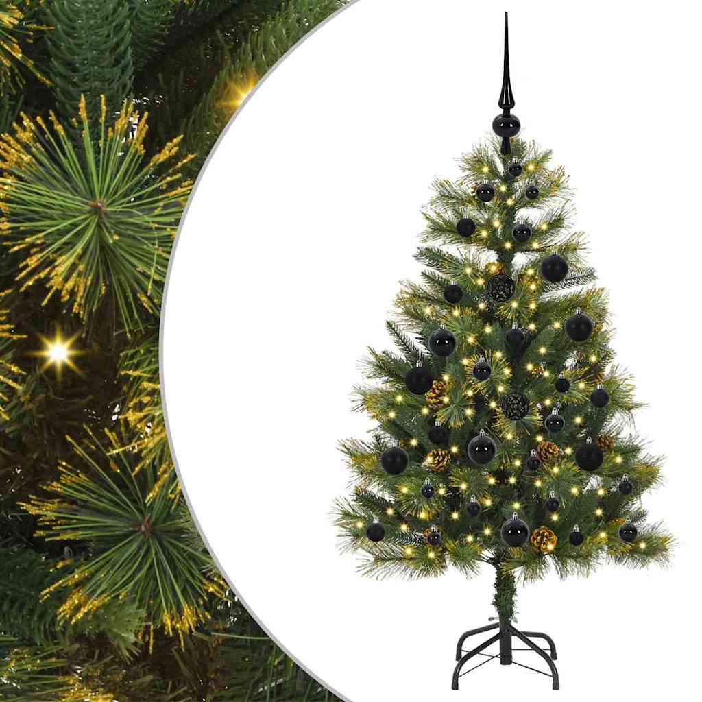 Artificial Hinged Christmas Tree with Cones Green 120 cm