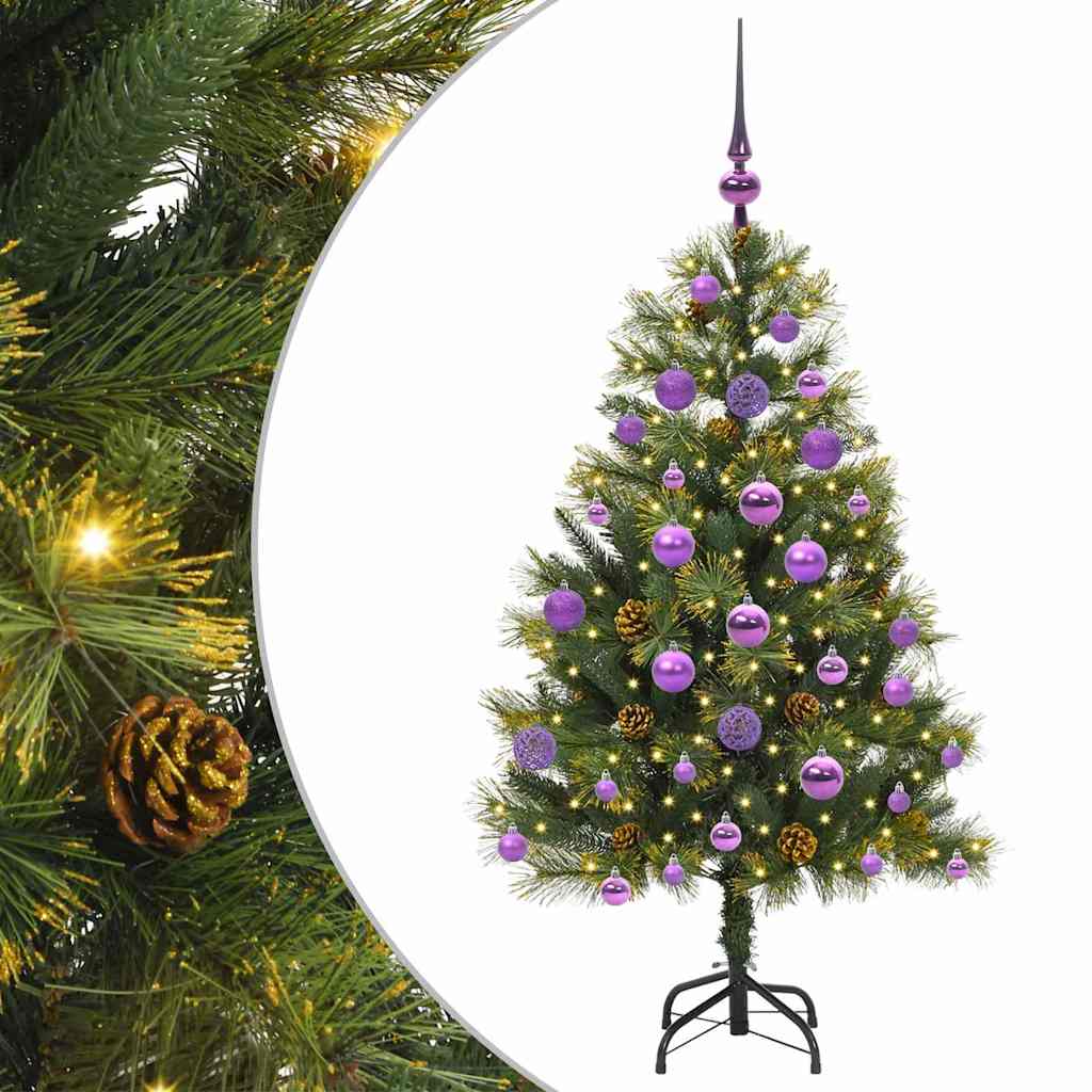 Artificial Hinged Christmas Tree with Cones Green 120 cm