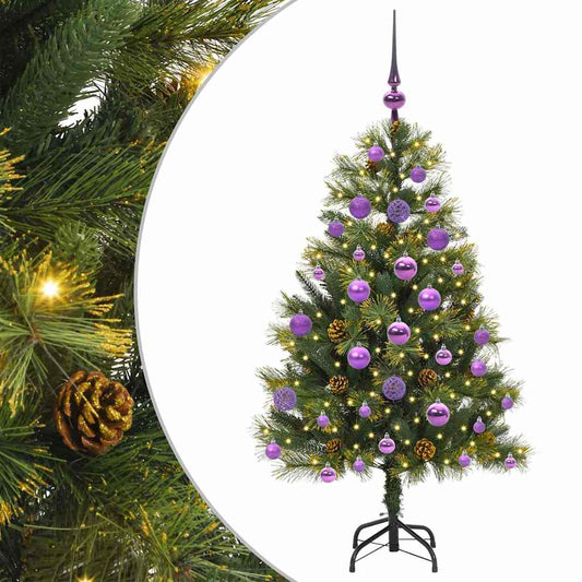 Artificial Hinged Christmas Tree with Cones Green 120 cm