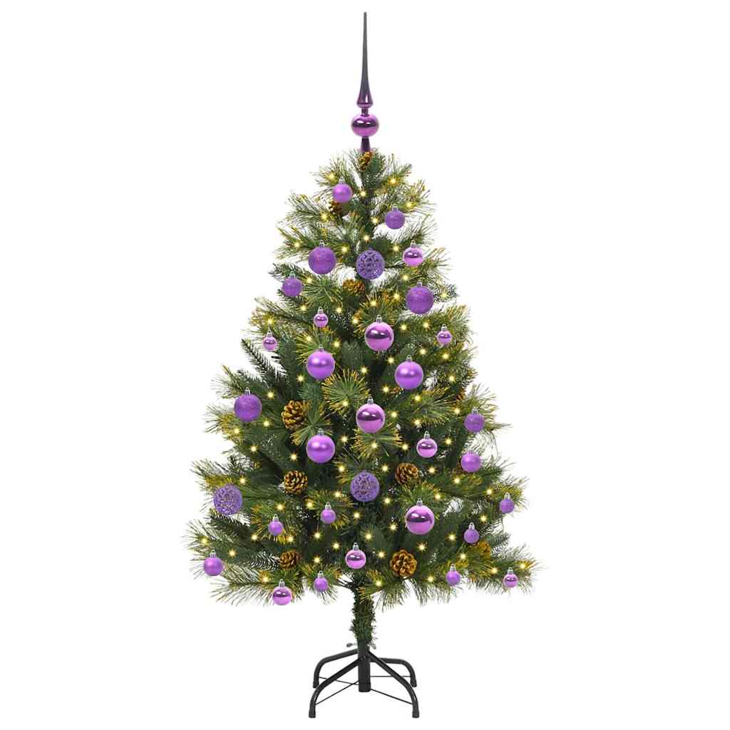 Artificial Hinged Christmas Tree with Cones Green 120 cm