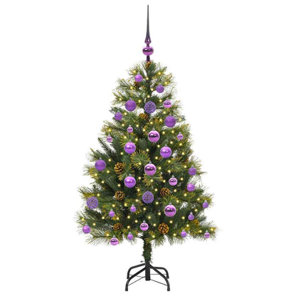 Artificial Hinged Christmas Tree with Cones Green 120 cm