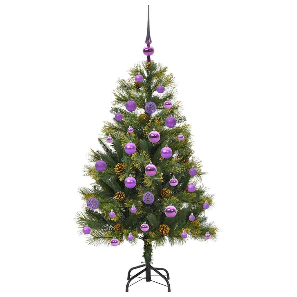 Artificial Hinged Christmas Tree with Cones Green 120 cm