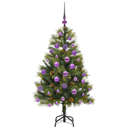 Artificial Hinged Christmas Tree with Cones Green 120 cm