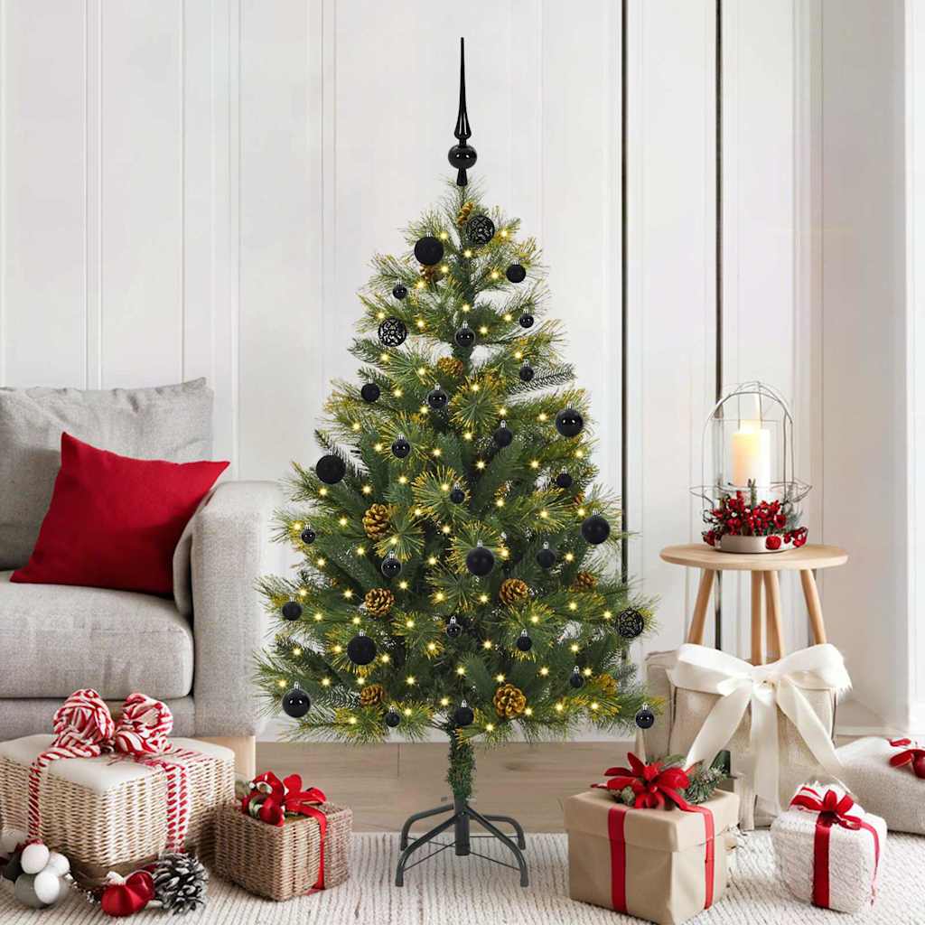 Artificial Hinged Christmas Tree with Cones Green 150 cm