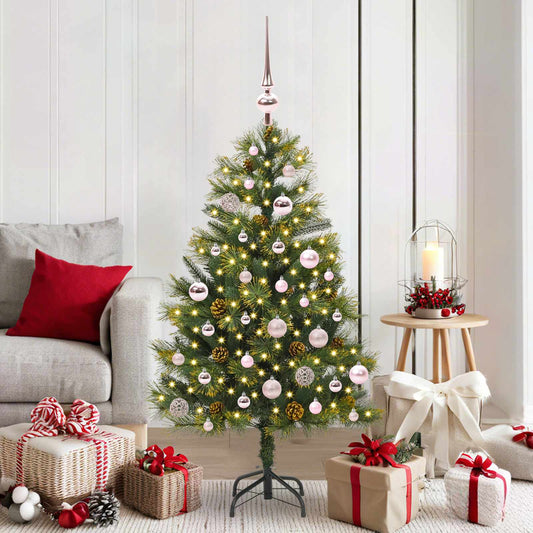 Artificial Hinged Christmas Tree with Cones Green 150 cm