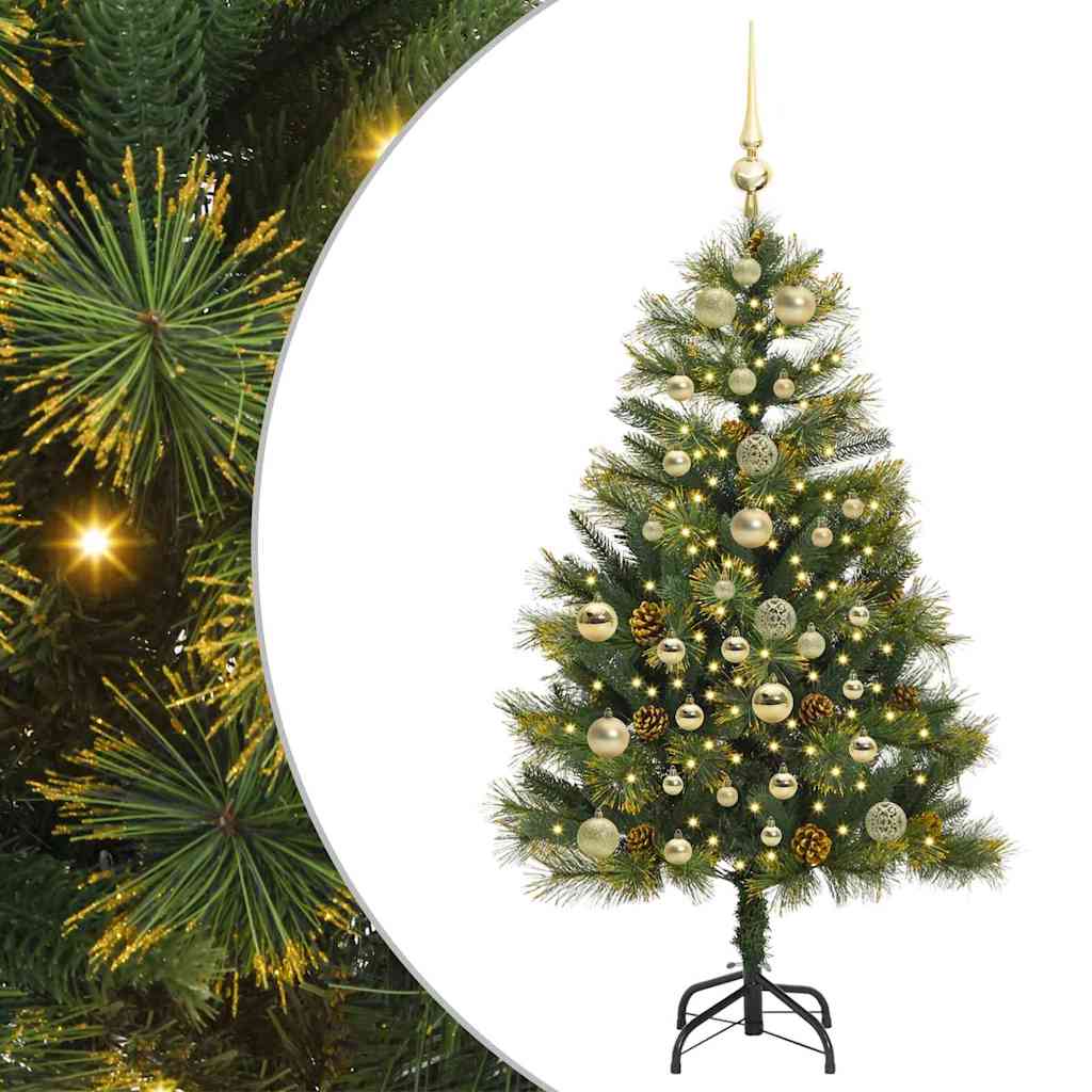 Artificial Hinged Christmas Tree with Cones Green 150 cm