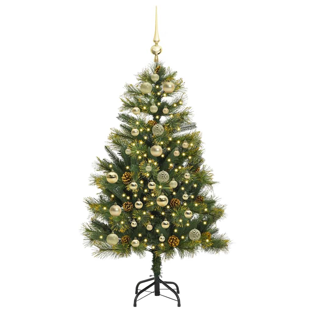 Artificial Hinged Christmas Tree with Cones Green 150 cm