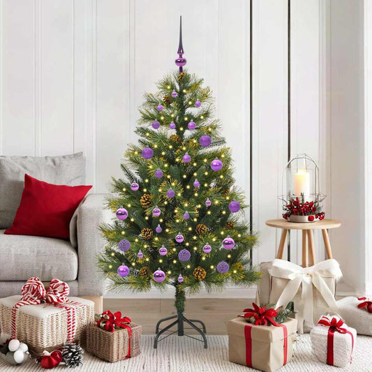 Artificial Hinged Christmas Tree with Cones Green 150 cm