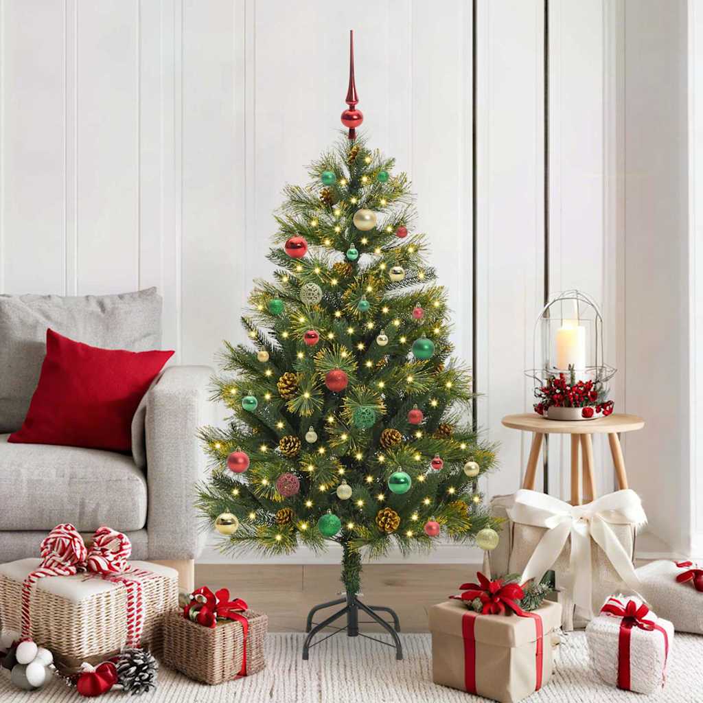 Artificial Hinged Christmas Tree with Cones Green 150 cm