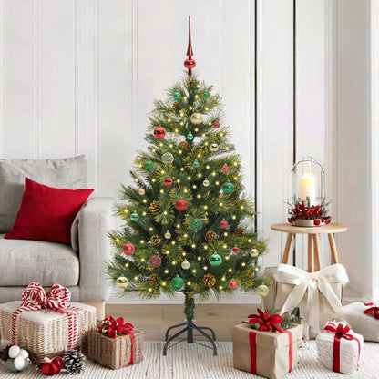 Artificial Hinged Christmas Tree with Cones Green 150 cm