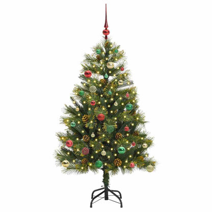 Artificial Hinged Christmas Tree with Cones Green 150 cm