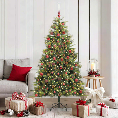 Artificial Hinged Christmas Tree with Cones Green 180 cm