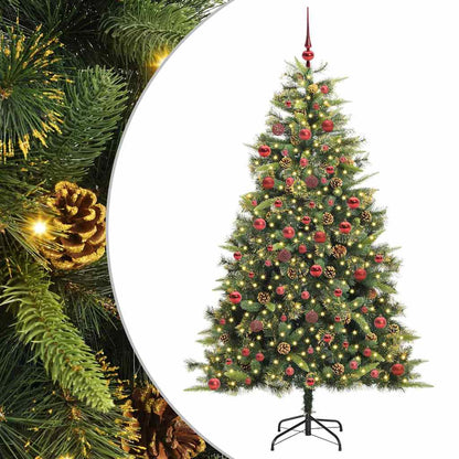 Artificial Hinged Christmas Tree with Cones Green 180 cm