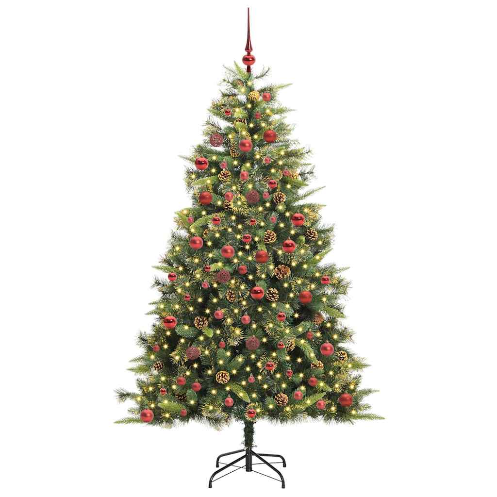Artificial Hinged Christmas Tree with Cones Green 180 cm